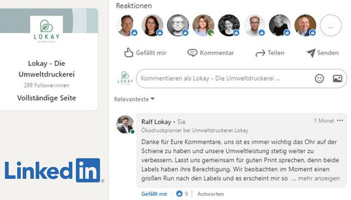 Scrrenshot von LinkedIn mit zahlreichen Likes & einem Kommentar von Ralf Lokay 